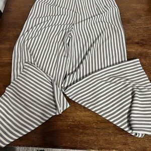 Jenn Black & White Striped Wide Leg Pants Size L